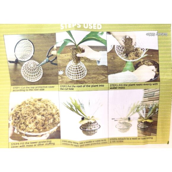 Staghorn Fern & Orchid Hanging Basket Planter Kit 6-Inch Plastic & Metal Bracket - Picture 2 of 8
